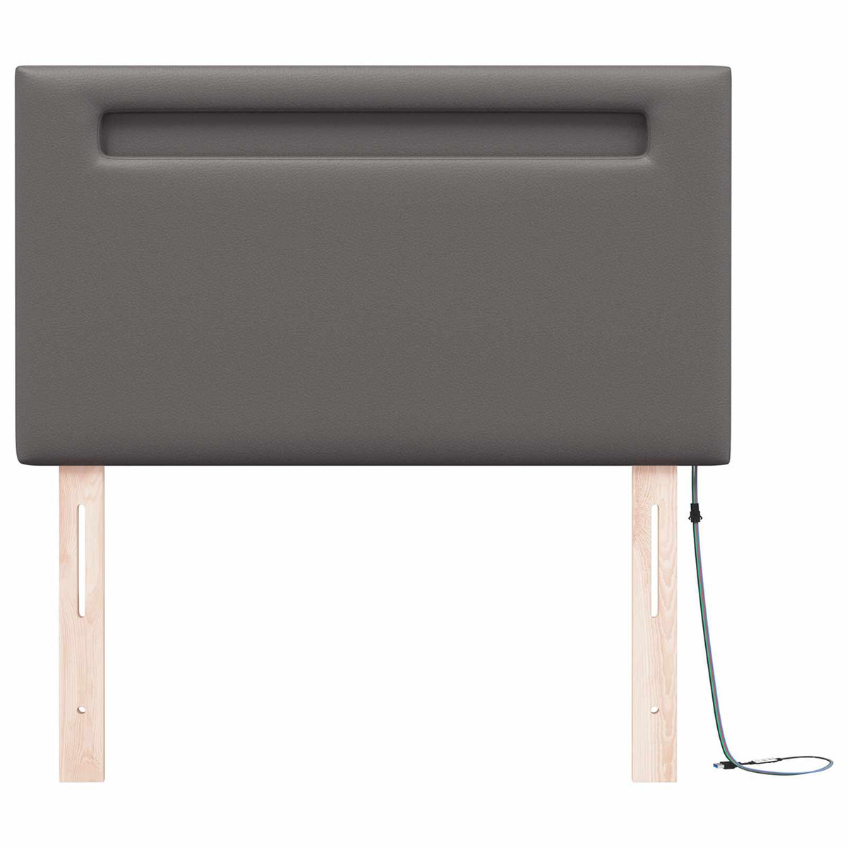 LED ágytámla Szürke 100 cm Műbőr