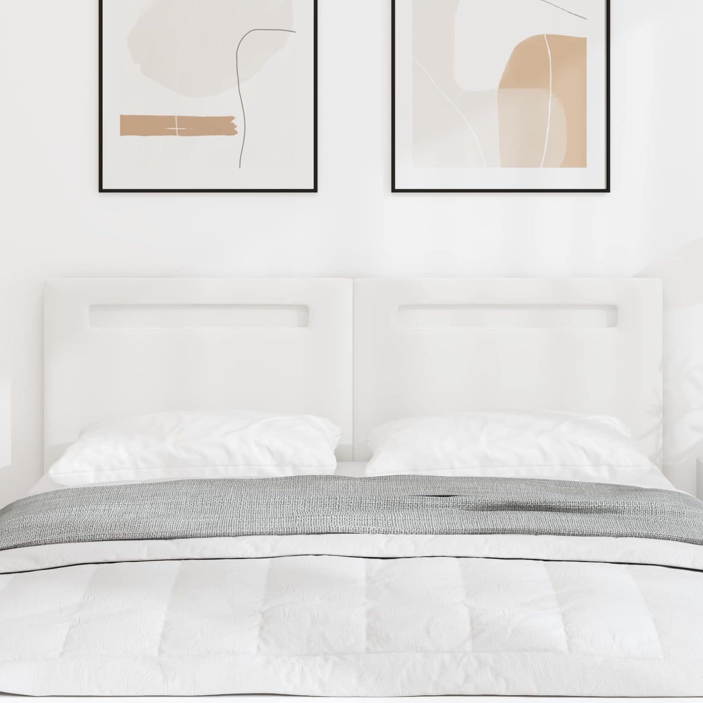 LED ágytámla Fehér 144 cm Műbőr