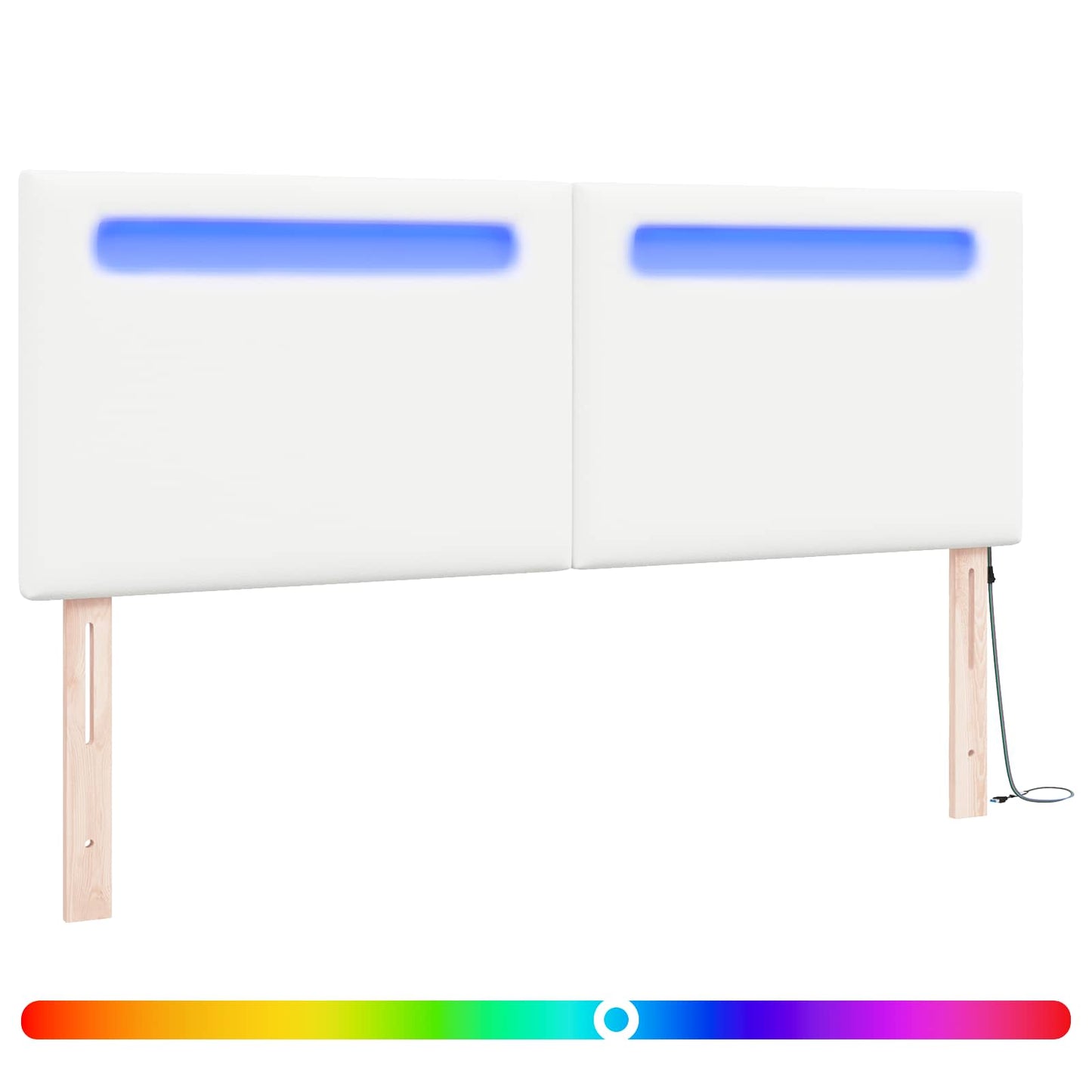 LED ágytámla Fehér 144 cm Műbőr