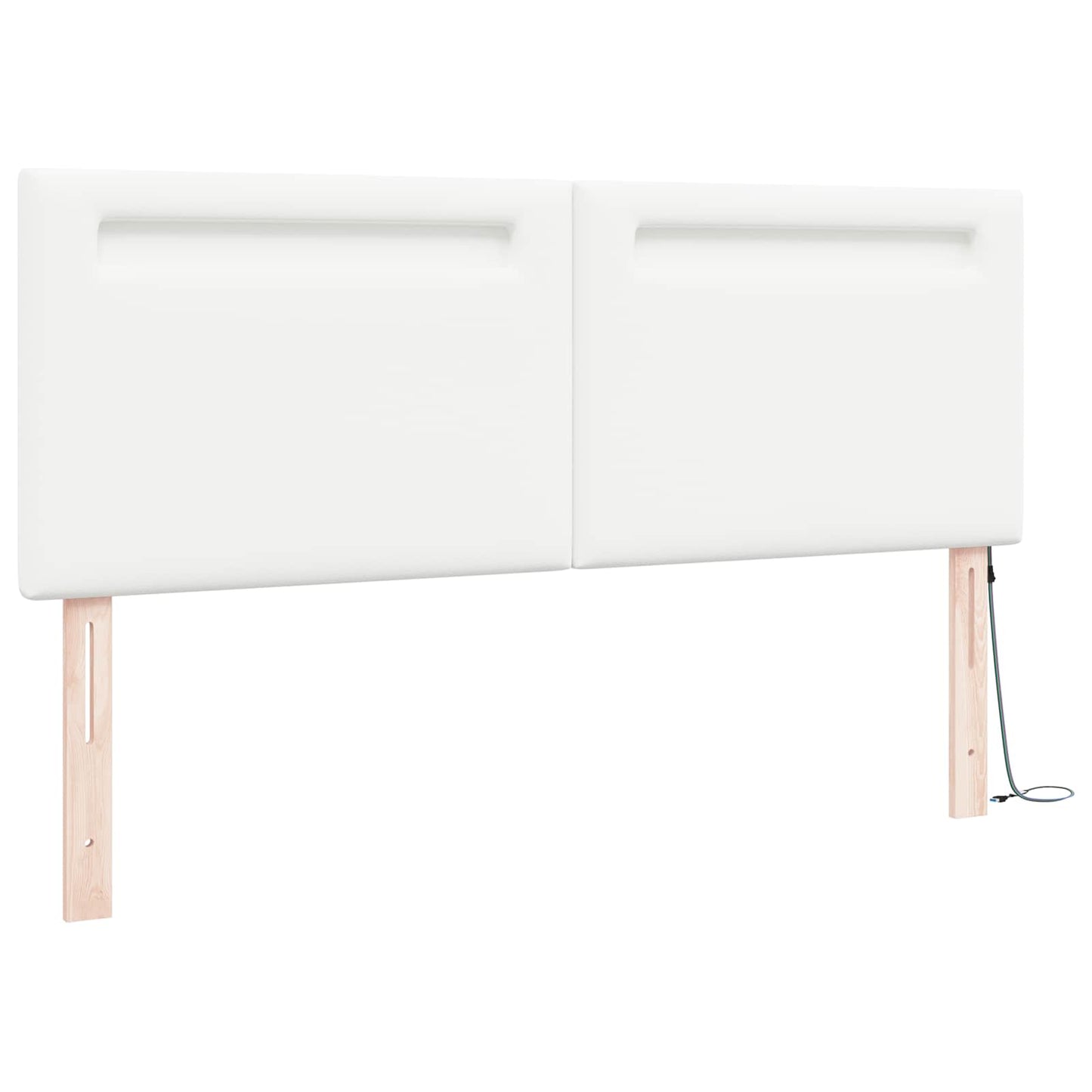 LED ágytámla Fehér 144 cm Műbőr