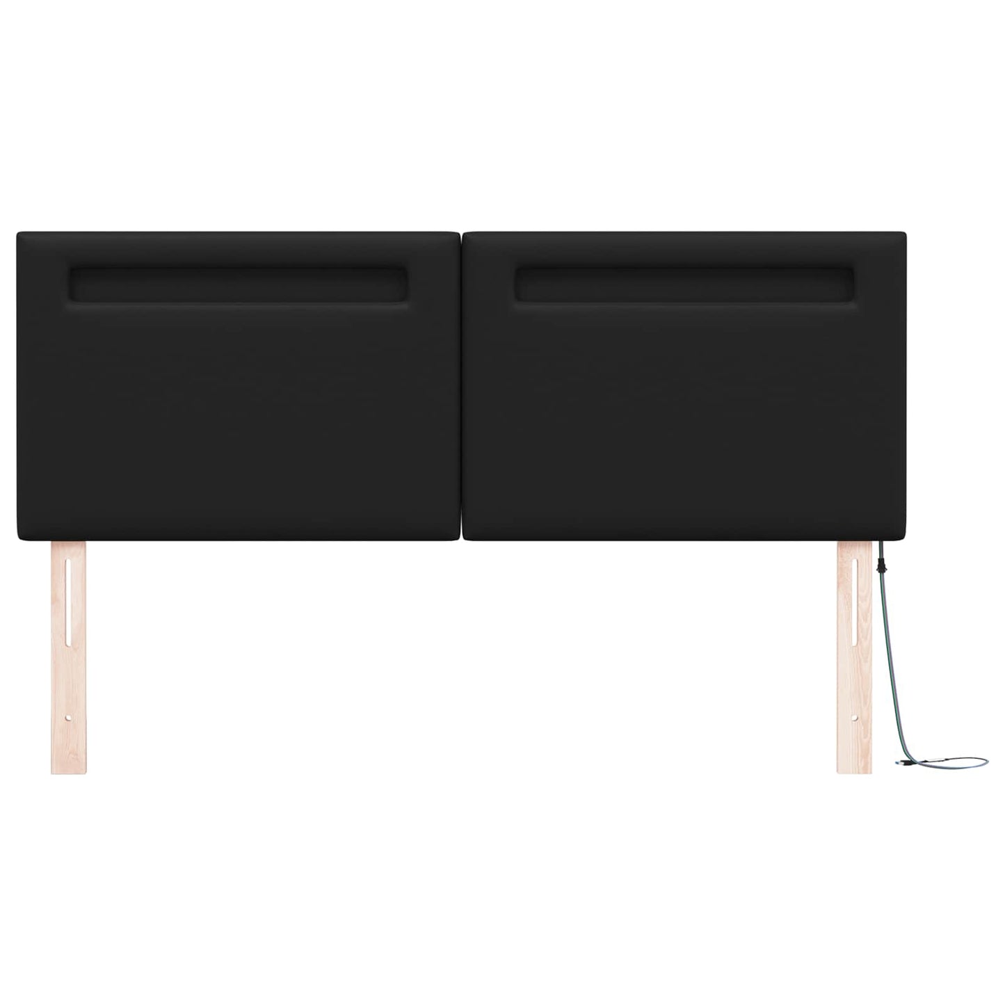 LED ágytámla Fekete 160 cm Műbőr