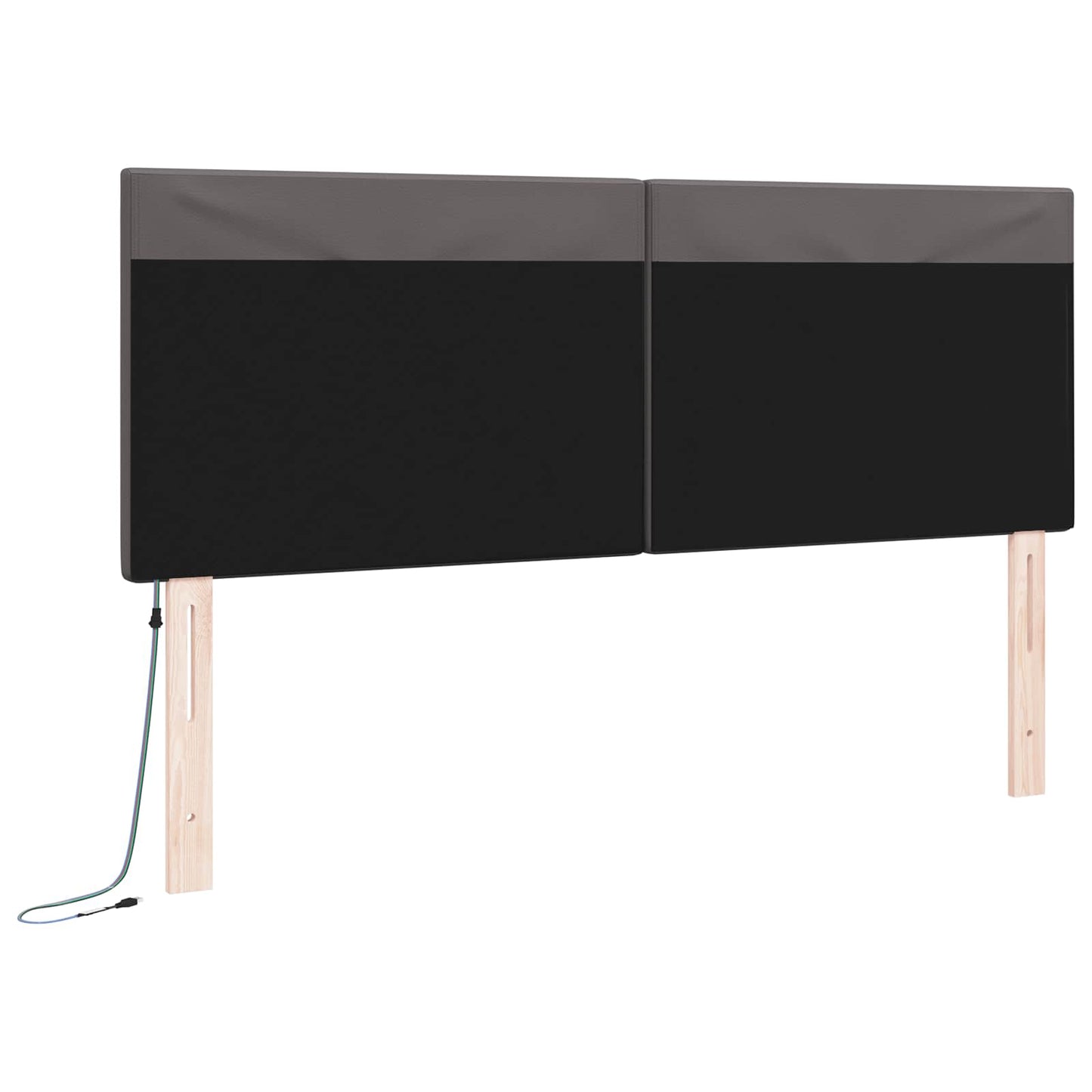 LED ágytámla Szürke 160 cm Műbőr