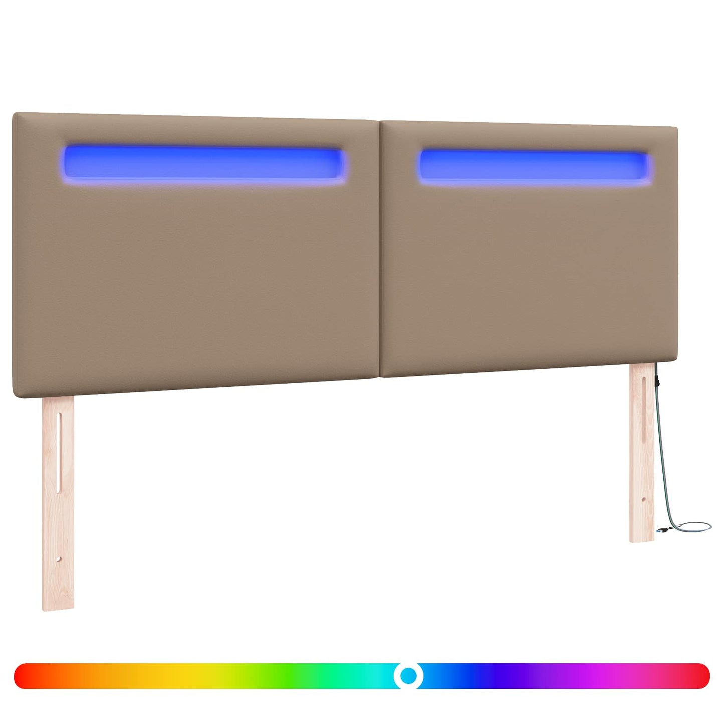 LED ágytámla Cappuccino 160 cm Műbőr