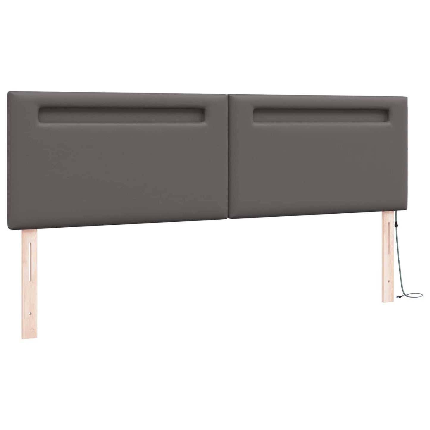 LED ágytámla Szürke 180 cm Műbőr