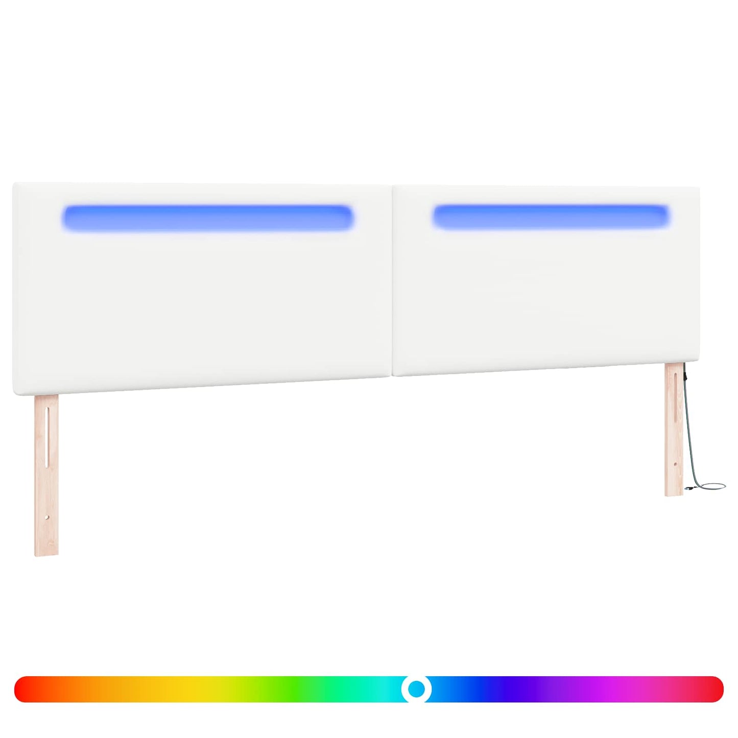 LED ágytámla Fehér 200 cm Műbőr