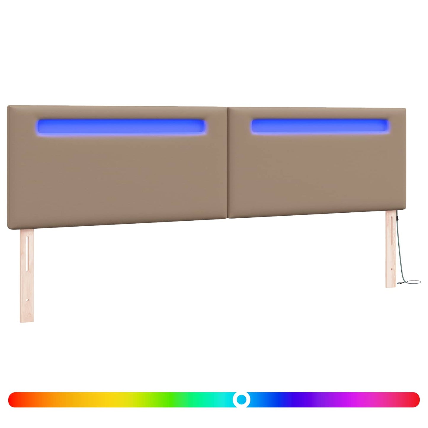 LED ágytámla Cappuccino 200 cm Műbőr