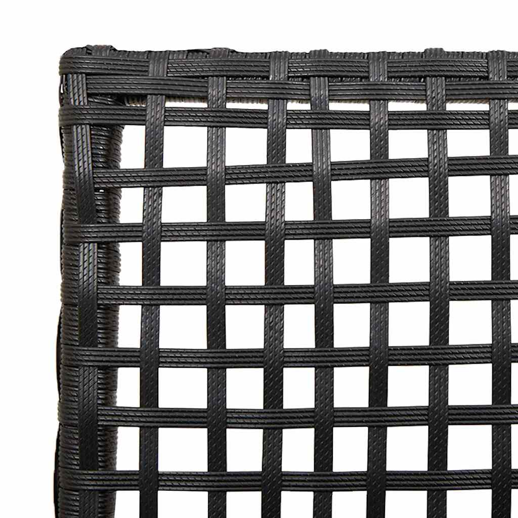 Kerti Szék párnával 2 pcs Fekete 55 x 53 x 85 cm polirattan