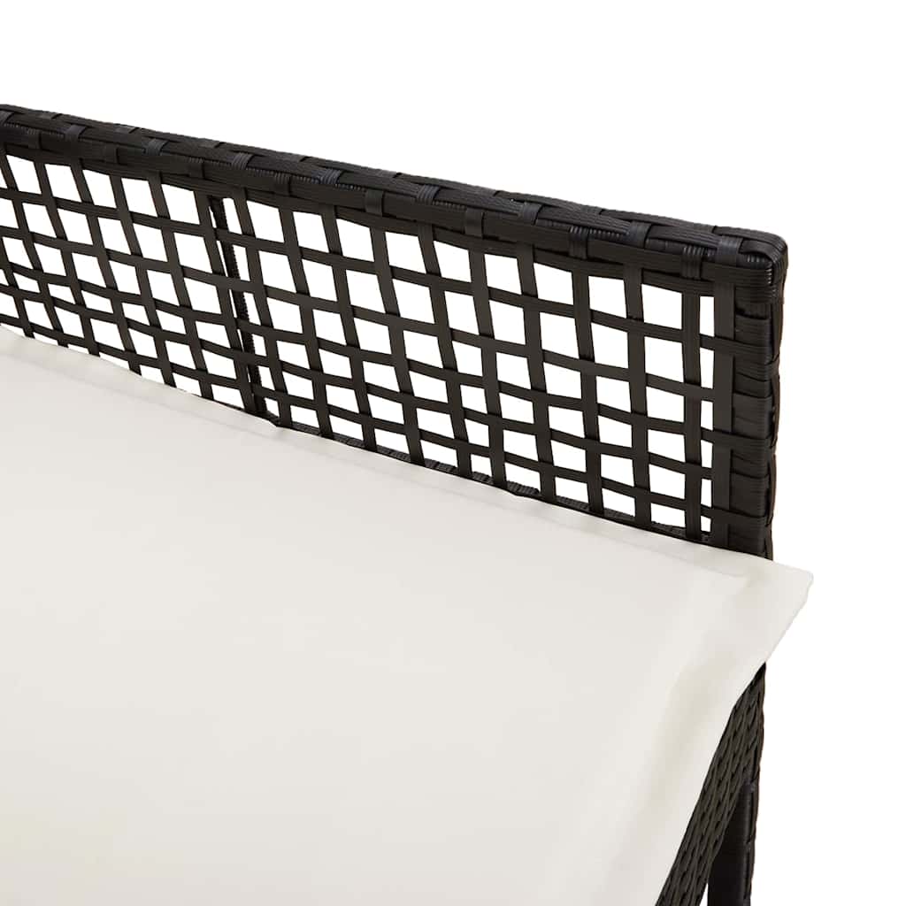 Kerti Szék párnával 2 pcs Fekete 55 x 53 x 85 cm polirattan