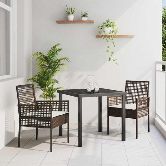 Kerti Szék párnával 2 pcs Barna 55 x 53 x 85 cm polirattan