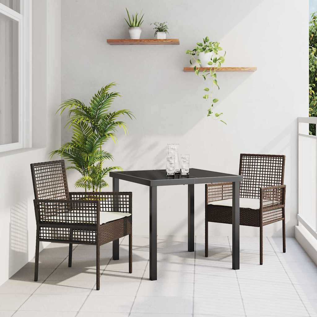 Kerti Szék párnával 2 pcs Barna 55 x 53 x 85 cm polirattan