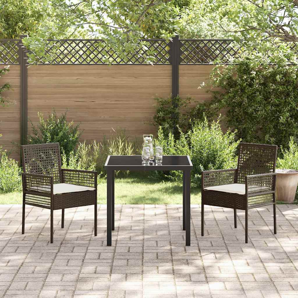 Kerti Szék párnával 2 pcs Barna 55 x 53 x 85 cm polirattan