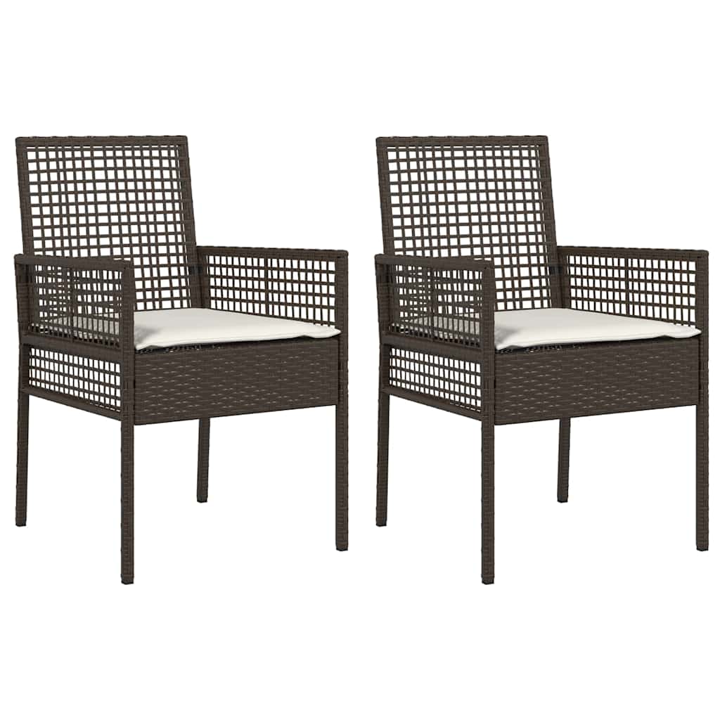 Kerti Szék párnával 2 pcs Barna 55 x 53 x 85 cm polirattan