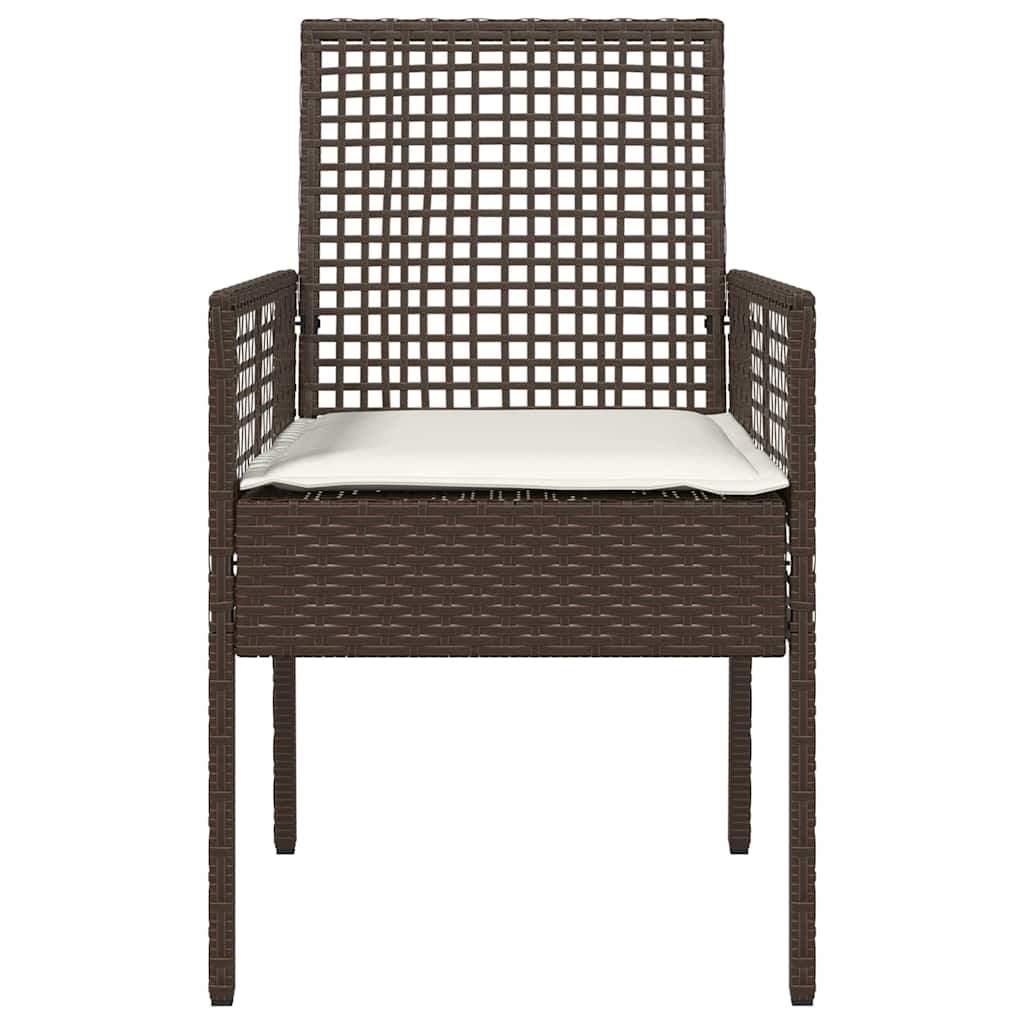 Kerti Szék párnával 2 pcs Barna 55 x 53 x 85 cm polirattan