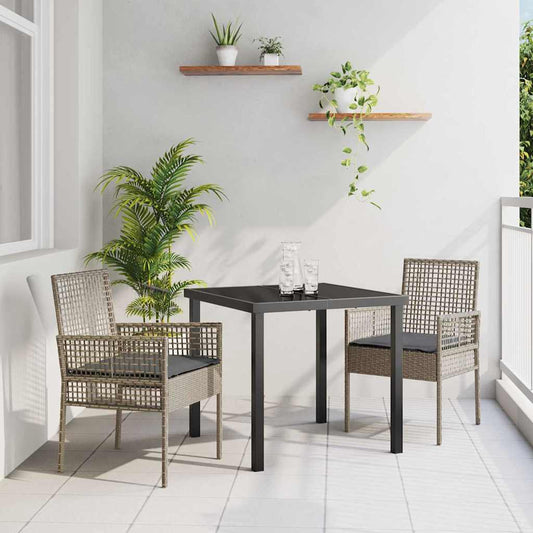 Kerti Szék párnával 2 pcs Szürke 55 x 53 x 85 cm polirattan
