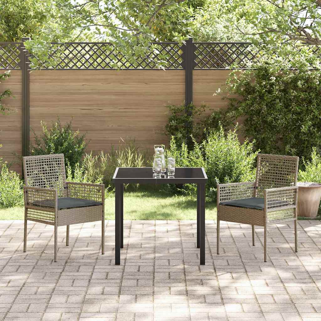 Kerti Szék párnával 2 pcs Szürke 55 x 53 x 85 cm polirattan