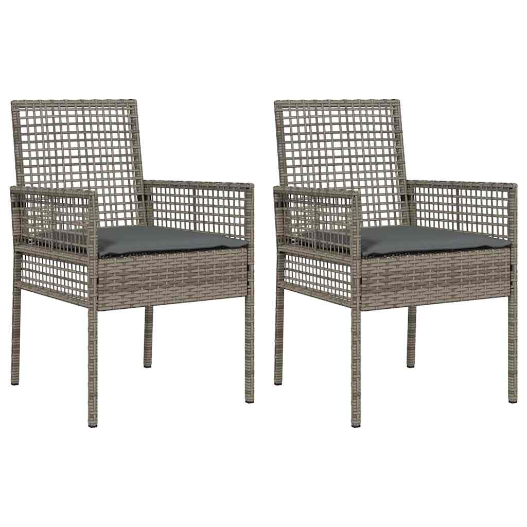 Kerti Szék párnával 2 pcs Szürke 55 x 53 x 85 cm polirattan