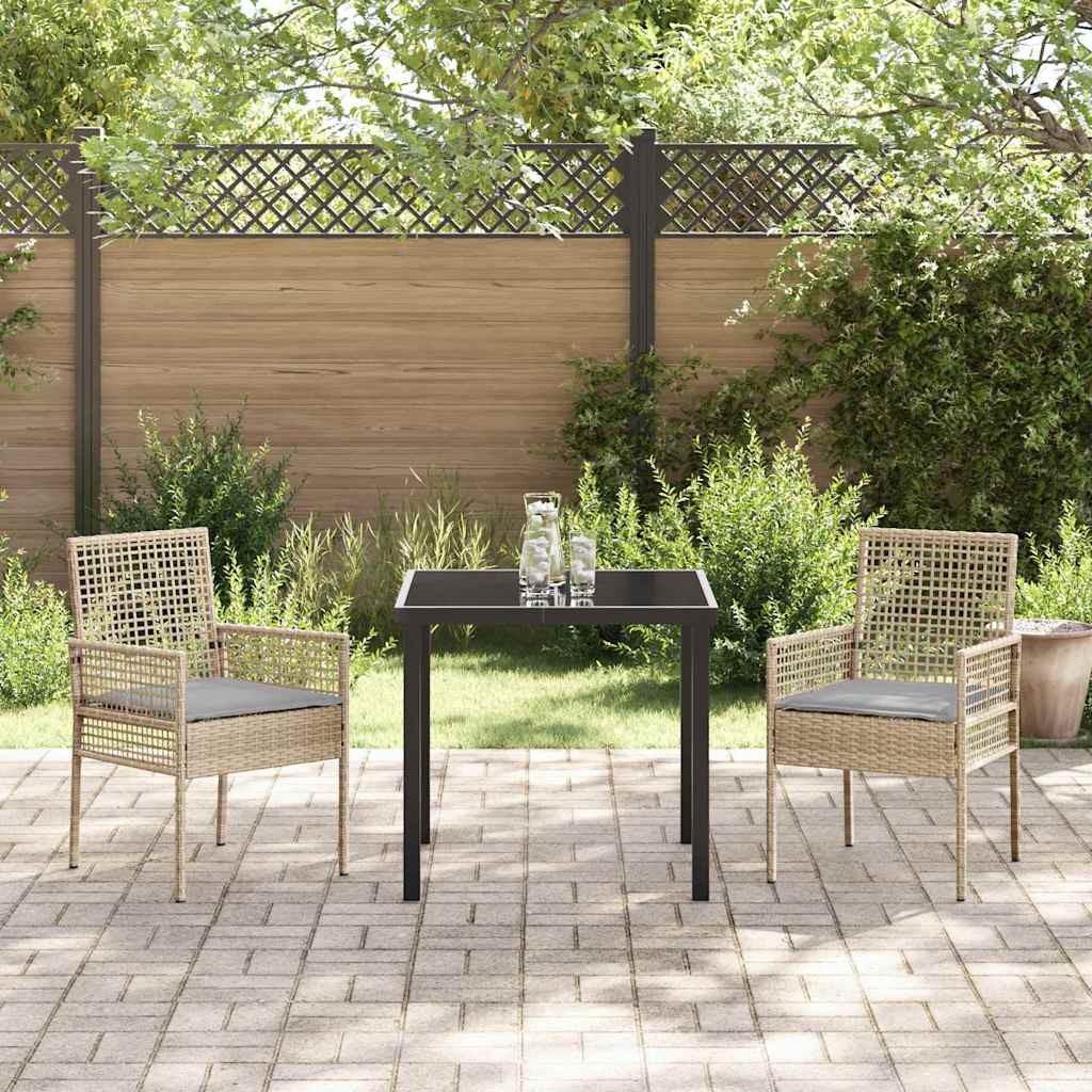 Kerti Szék párnával 2 pcs Bézs 55 x 53 x 85 cm polirattan