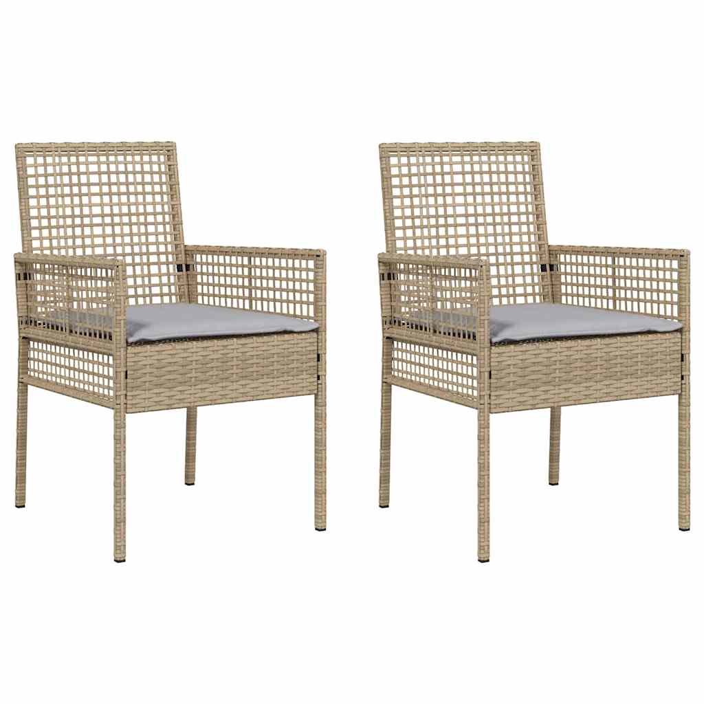 Kerti Szék párnával 2 pcs Bézs 55 x 53 x 85 cm polirattan