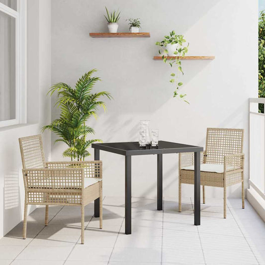 Kerti Szék párnával 2 pcs Bézs 55 x 53 x 85 cm polirattan
