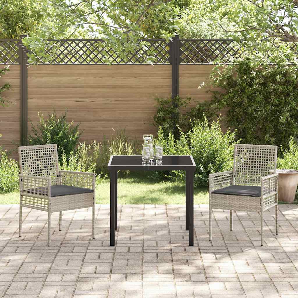 Kerti Szék 2 pcs Világosszürke 55 x 53 x 85 cm polirattan