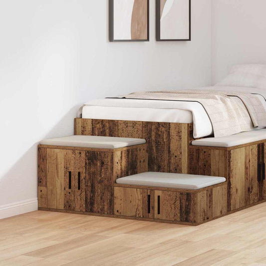 Tárolószekrény 2 pcs Öreg fa 118 x 41 x 40 cm Faanyag