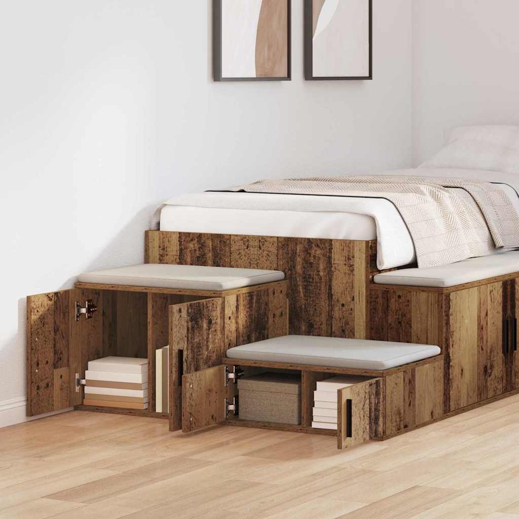 Tárolószekrény 2 db Öreg fa 118 x 41 x 40 cm Szerelt Fa