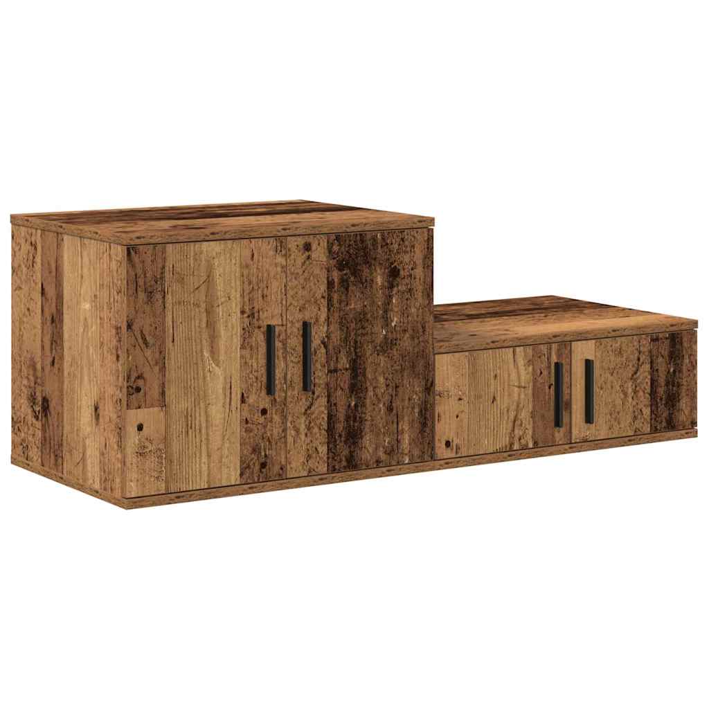 Tárolószekrény 2 db Öreg fa 118 x 41 x 40 cm Szerelt Fa