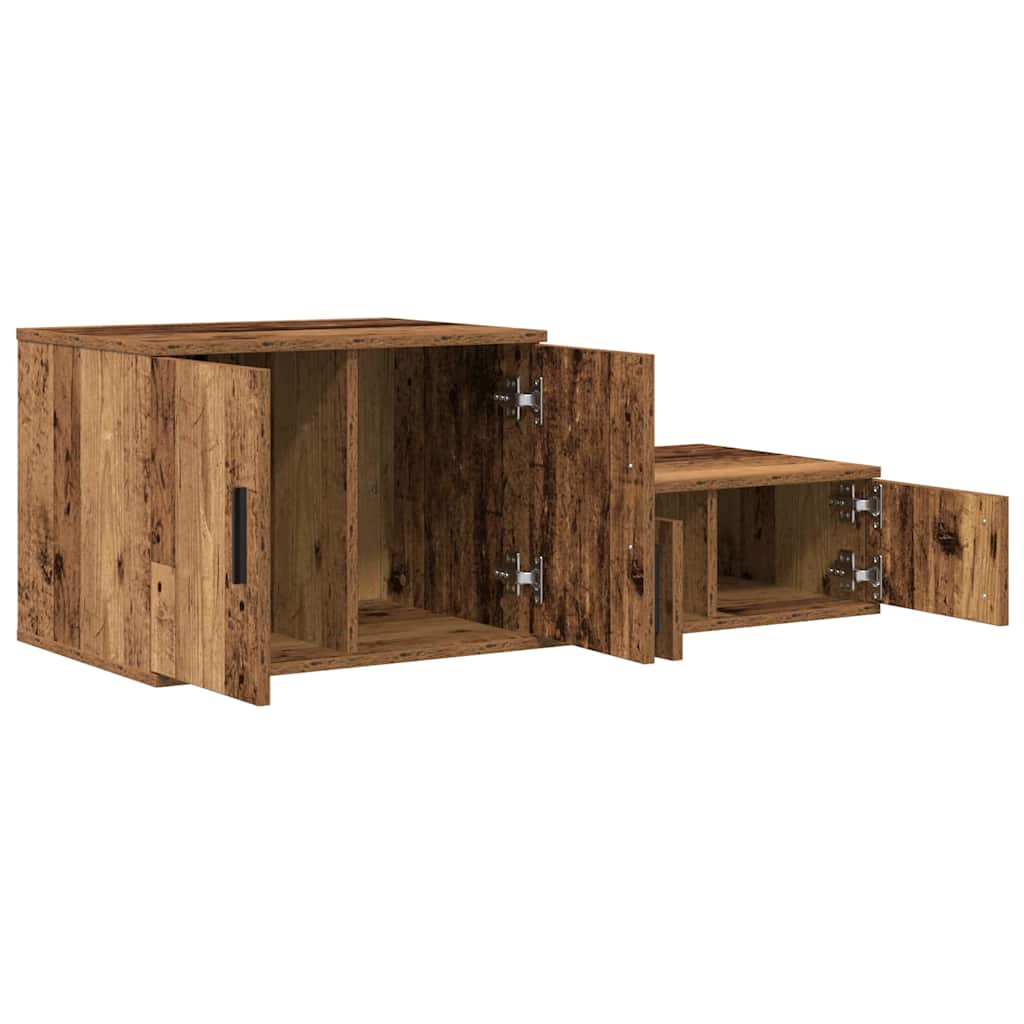 Tárolószekrény 2 db Öreg fa 118 x 41 x 40 cm Szerelt Fa