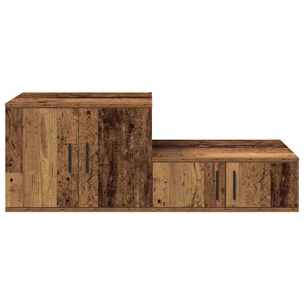Tárolószekrény 2 db Öreg fa 118 x 41 x 40 cm Szerelt Fa