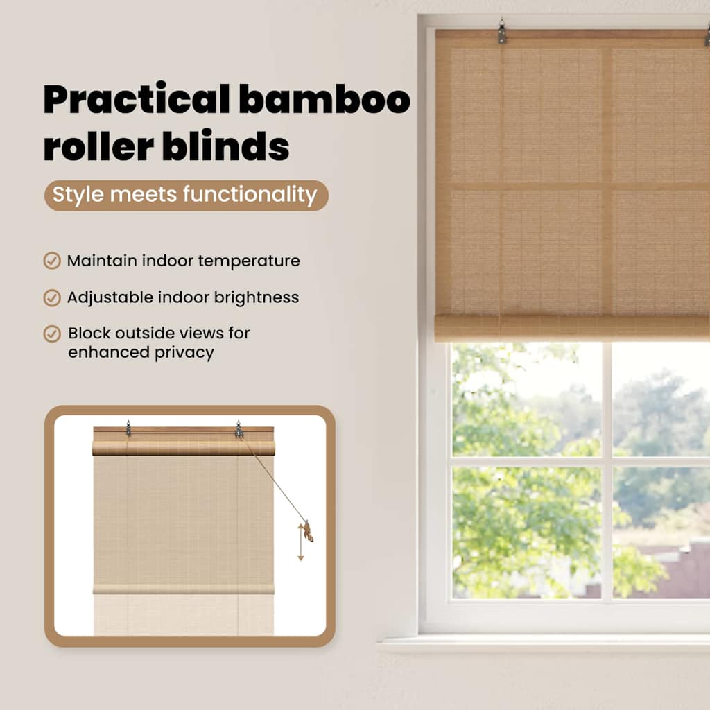 Roletta Barna 80 x 160 cm Bambusz
