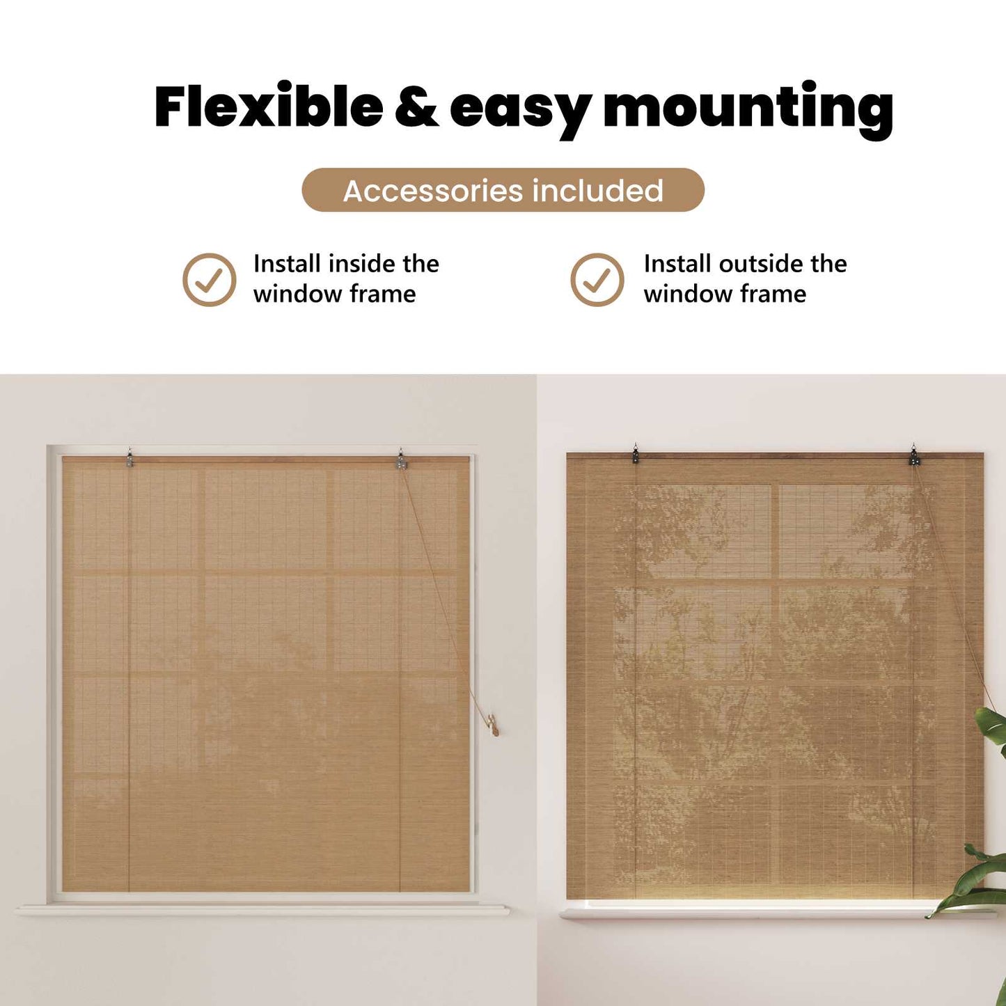 Roletta Barna 140 x 160 cm Bambusz
