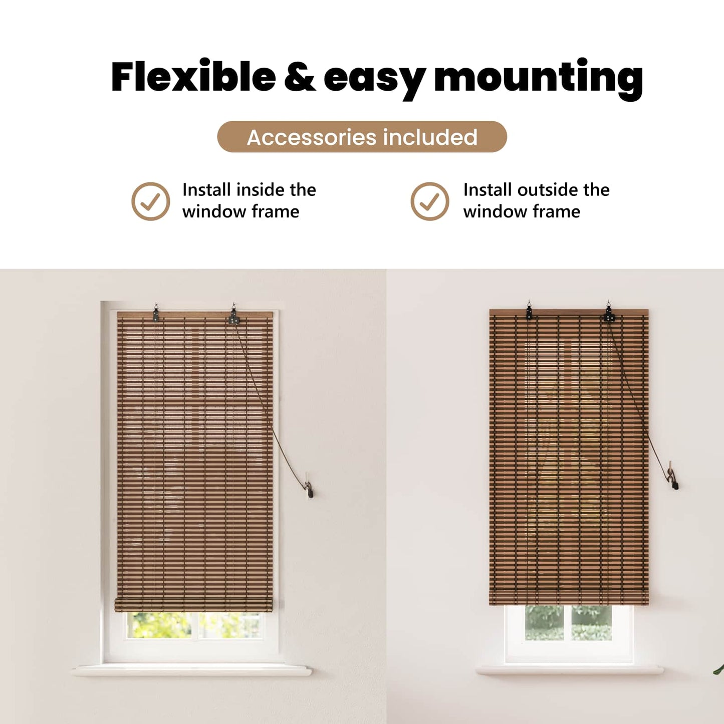 Roletta Barna 60 x 220 cm Bambusz