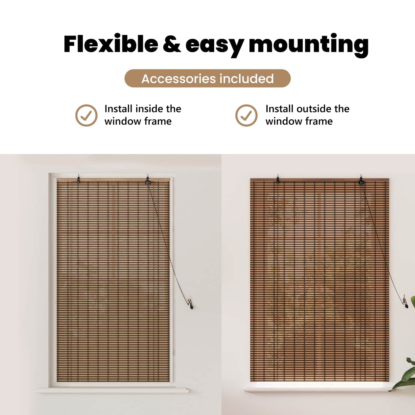 Roletta Barna 80 x 160 cm Bambusz