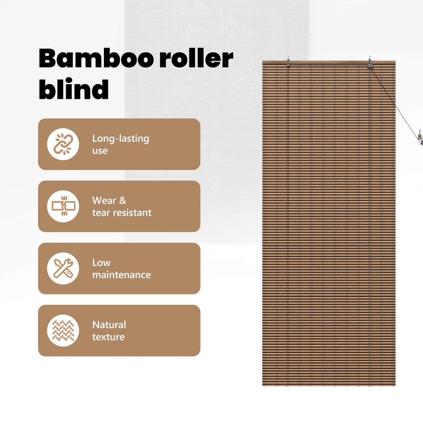 Roletta Barna 80 x 220 cm Bambusz