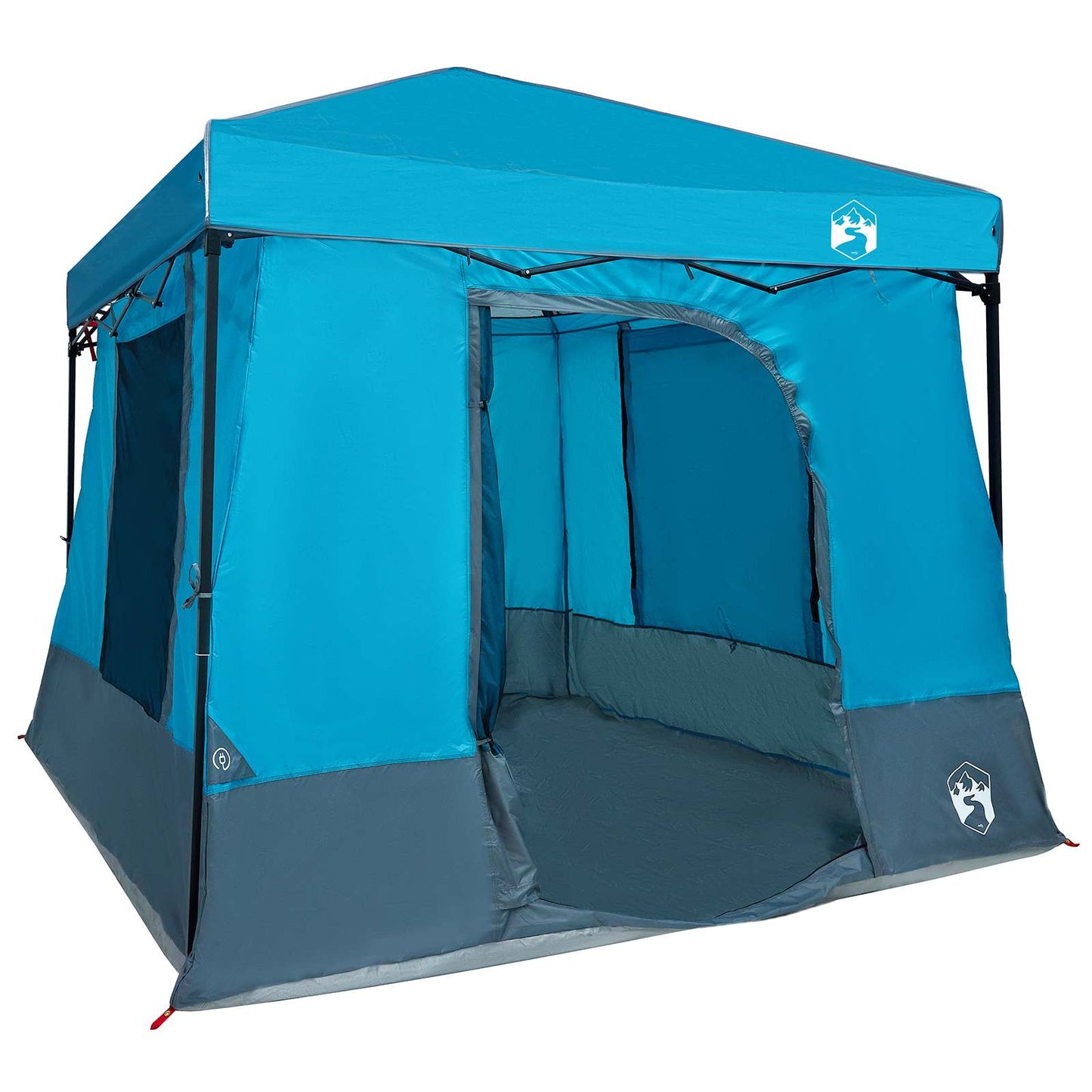 Kemping sátor szett tetővel 2 pcs Kék Taffeta és Szövet