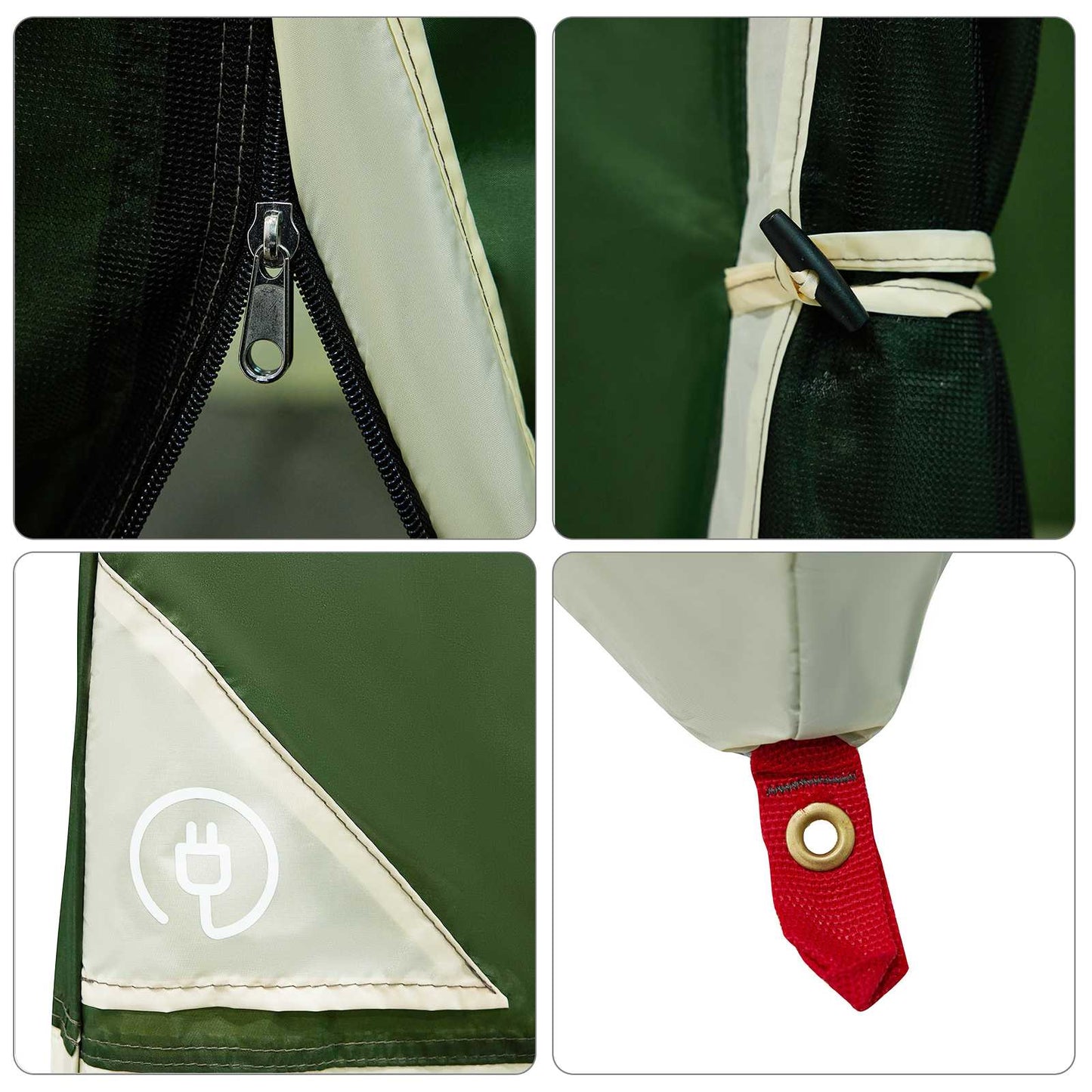 Kemping sátor szett 2 db 4 személyes Zöld Taffeta és Szövet