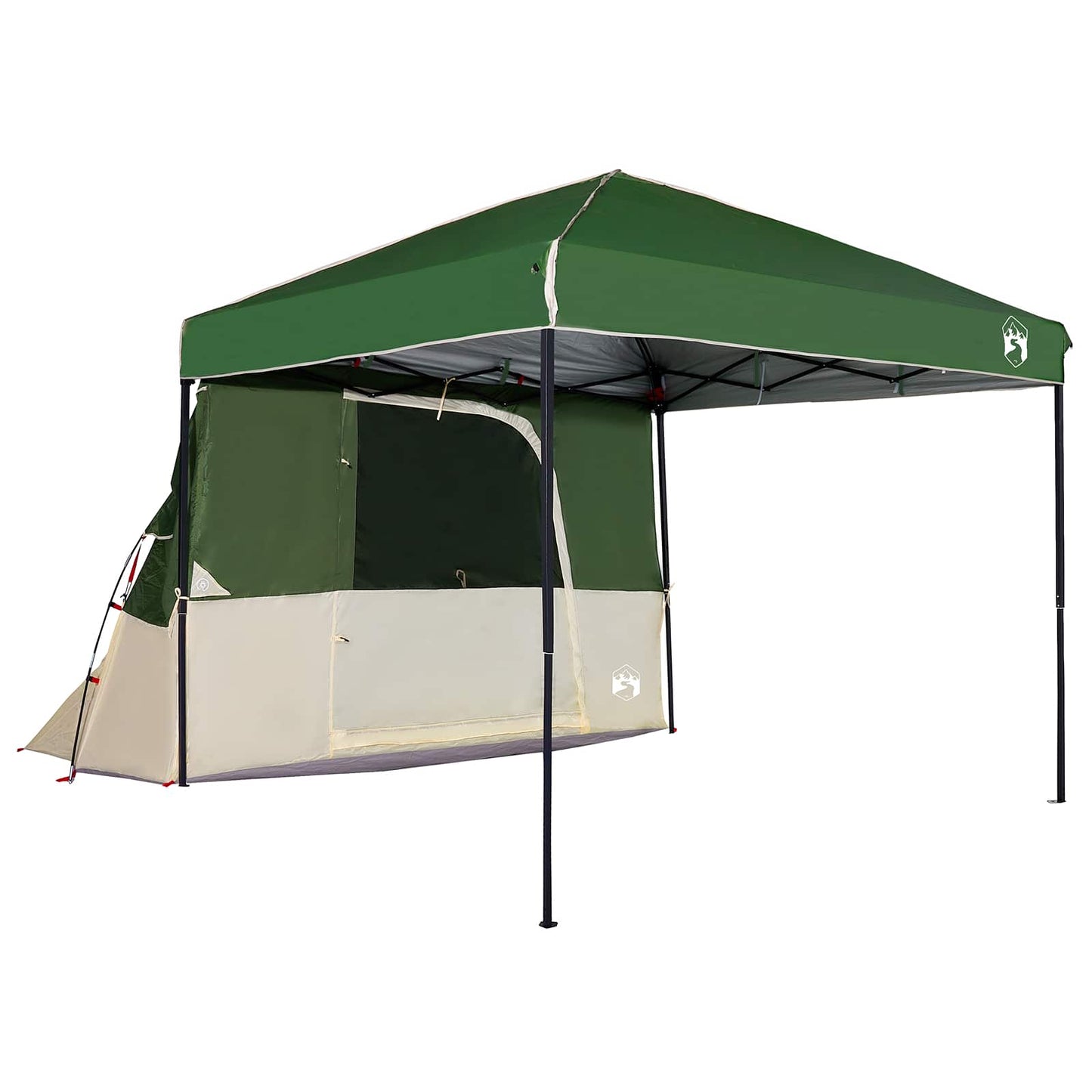 Kemping sátor szett 2 db 4 személyes Zöld Taffeta és Szövet