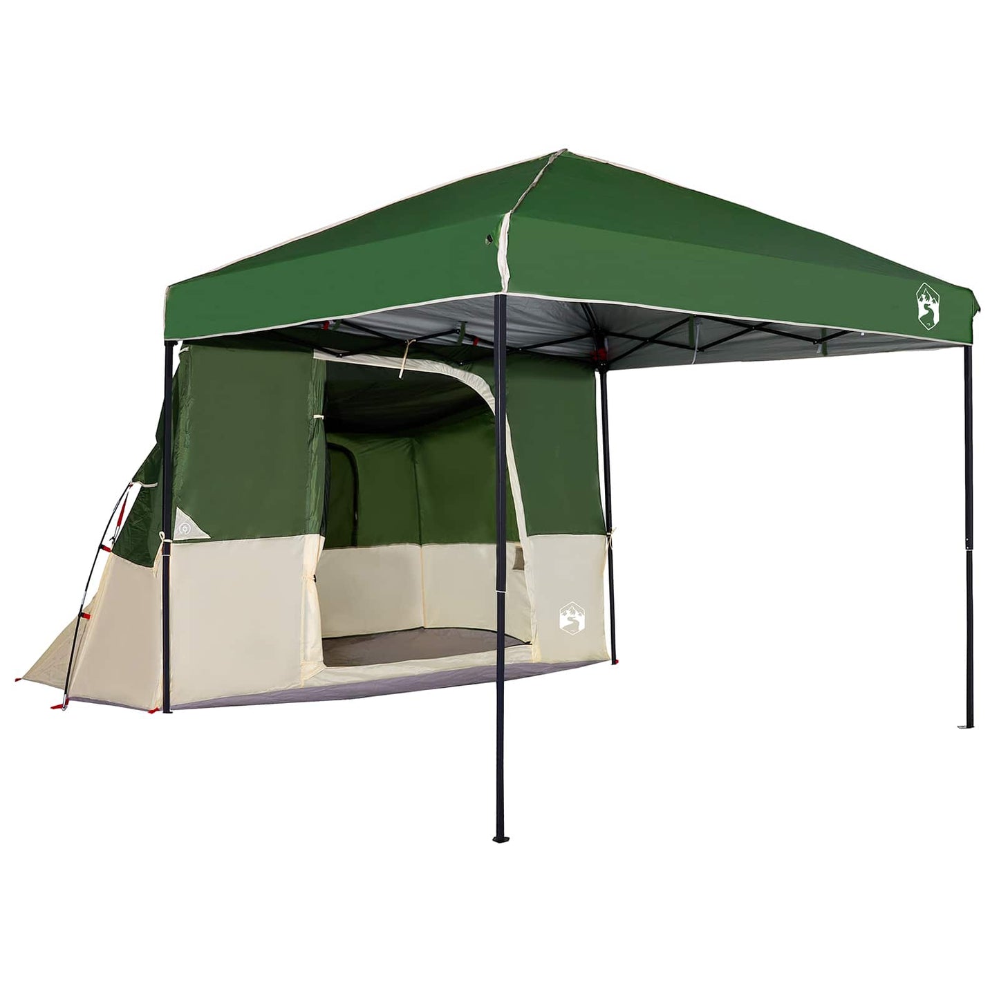 Kemping sátor szett 2 db 4 személyes Zöld Taffeta és Szövet