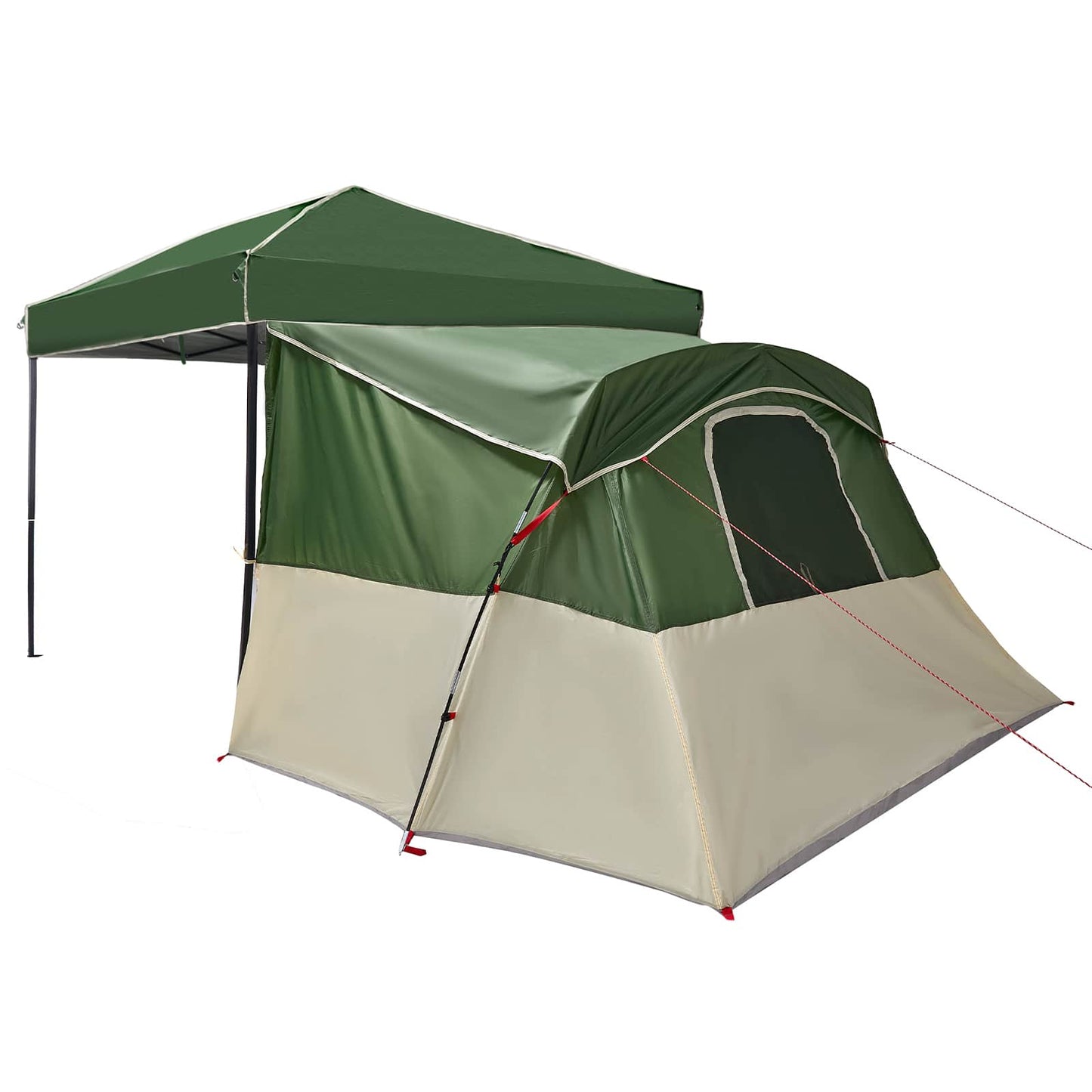 Kemping sátor szett 2 db 4 személyes Zöld Taffeta és Szövet