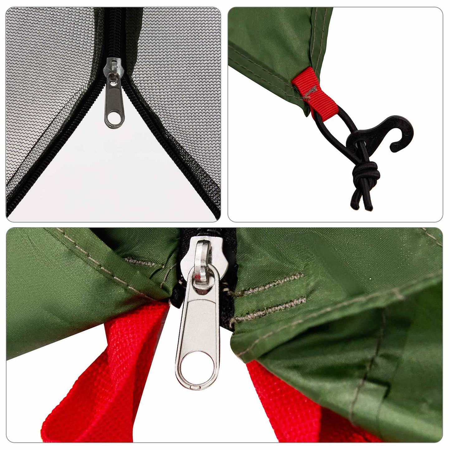 Kemping sátor szett 2 db 6 személyes Zöld Taffeta és Szövet