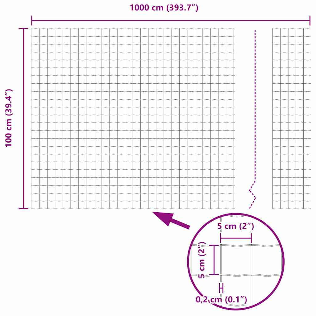 Európai Kerítés Zöld 1 x 10 m PVC-bevonatú vas