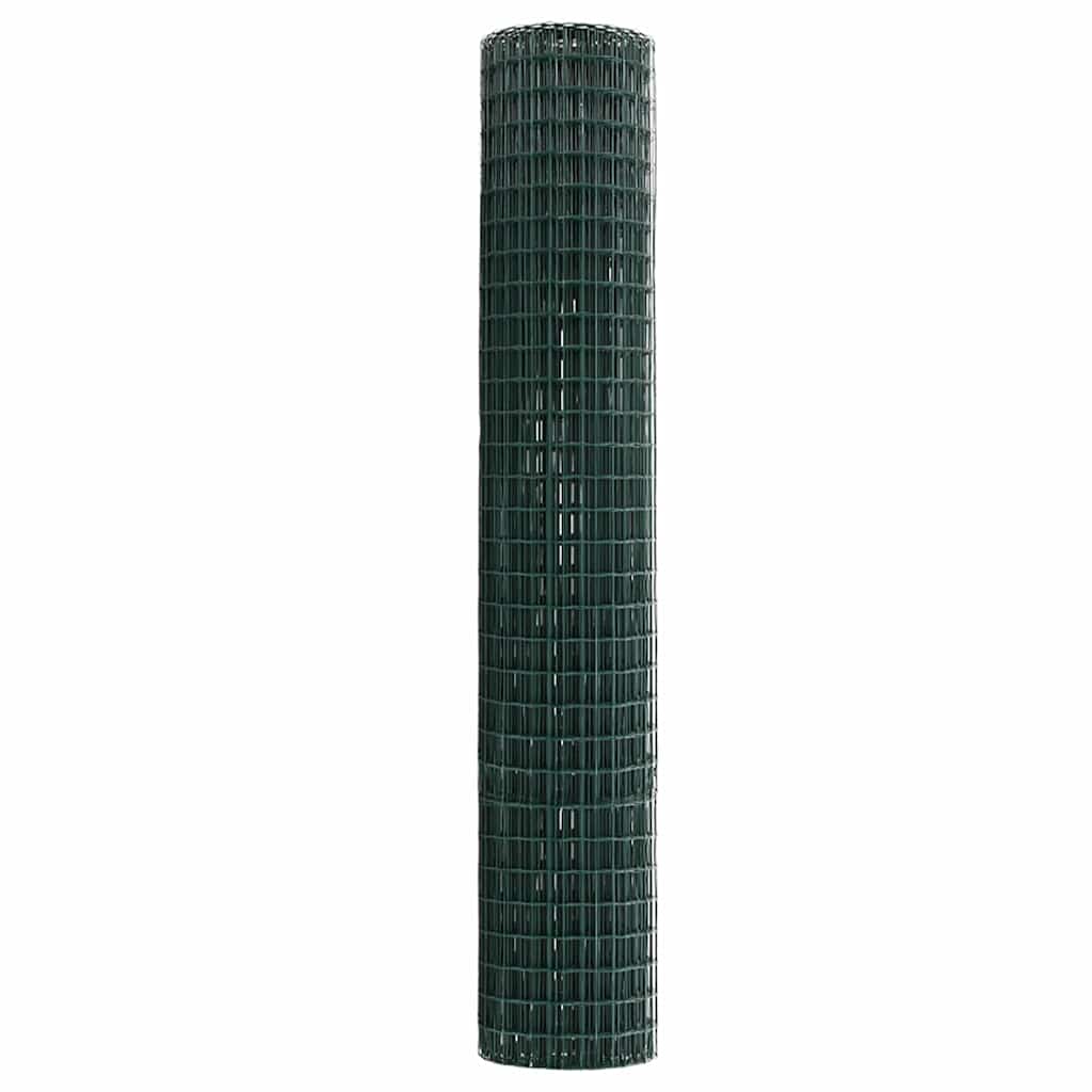 Európai Kerítés Zöld 1,5 x 10 m PVC-bevonatú vas