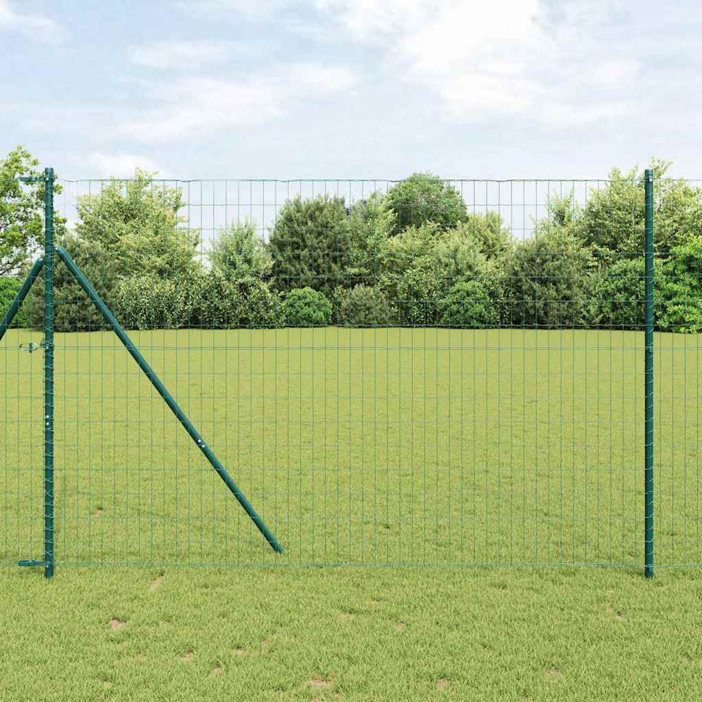 Európai Kerítés Zöld 1,5 x 10 m PVC-bevonatú vas