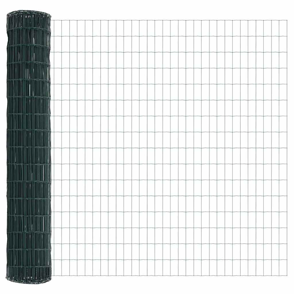 Európai Kerítés Zöld 1,5 x 10 m PVC-bevonatú vas