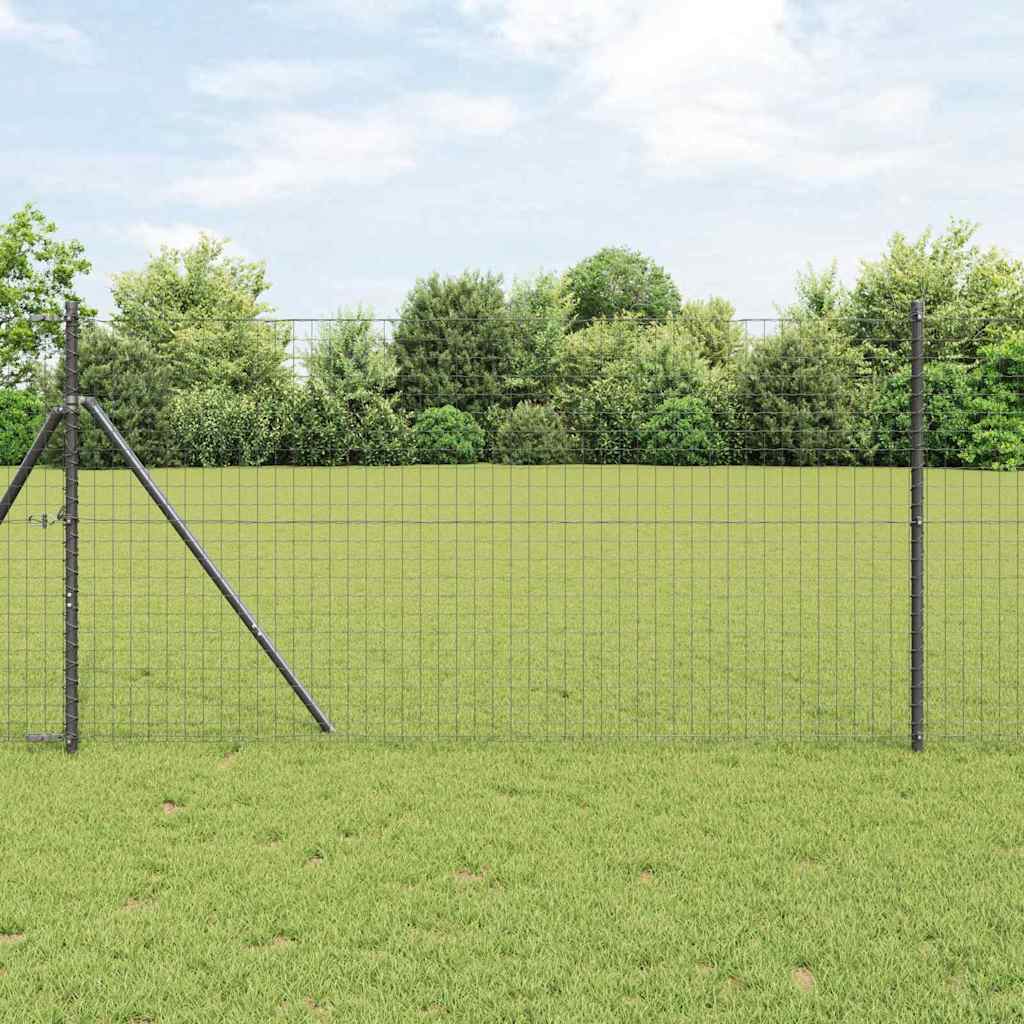 Európai Kerítés Szürke 1,4 x 10 m PVC-bevonatú vas