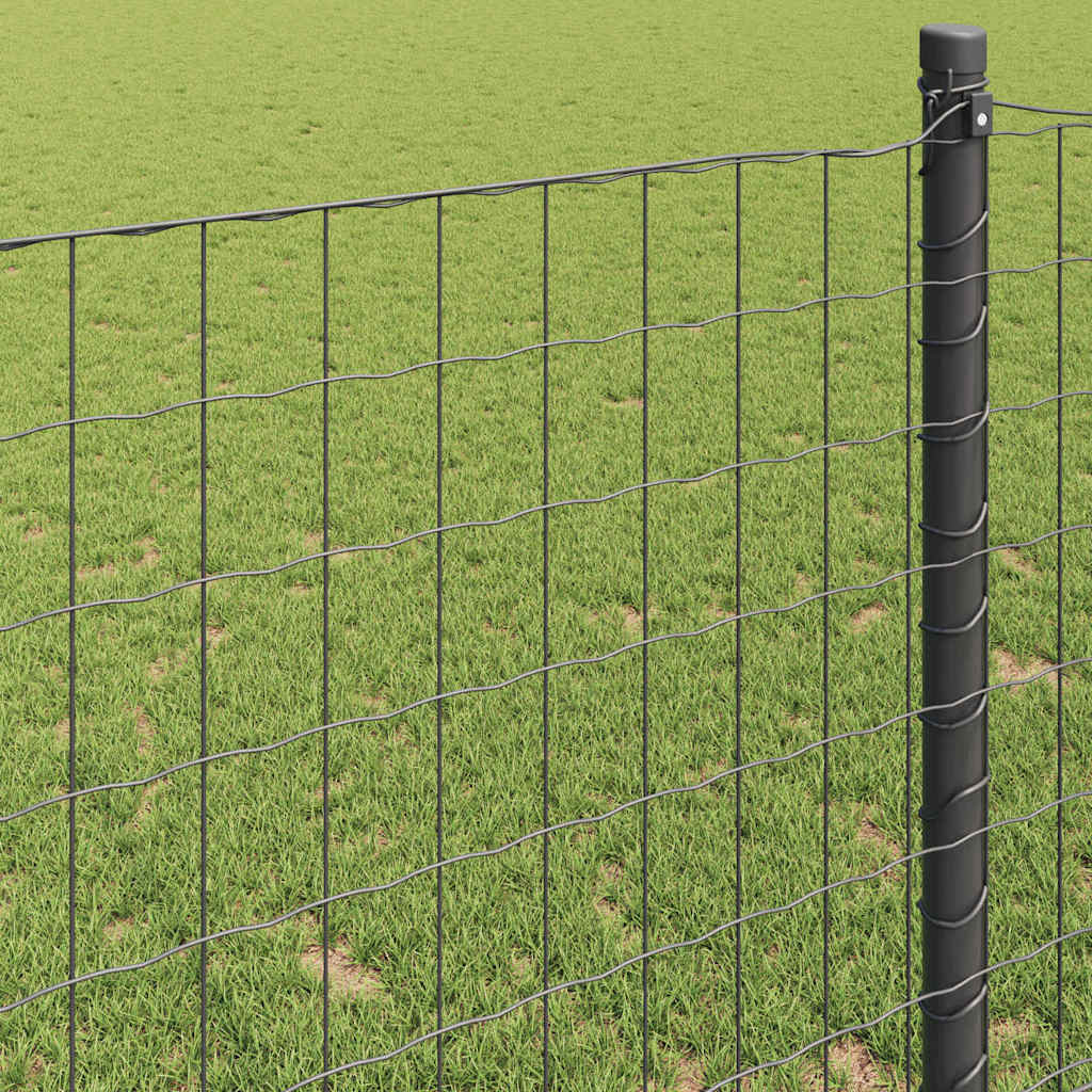 Európai Kerítés Szürke 1,5 x 10 m PVC-bevonatú vas