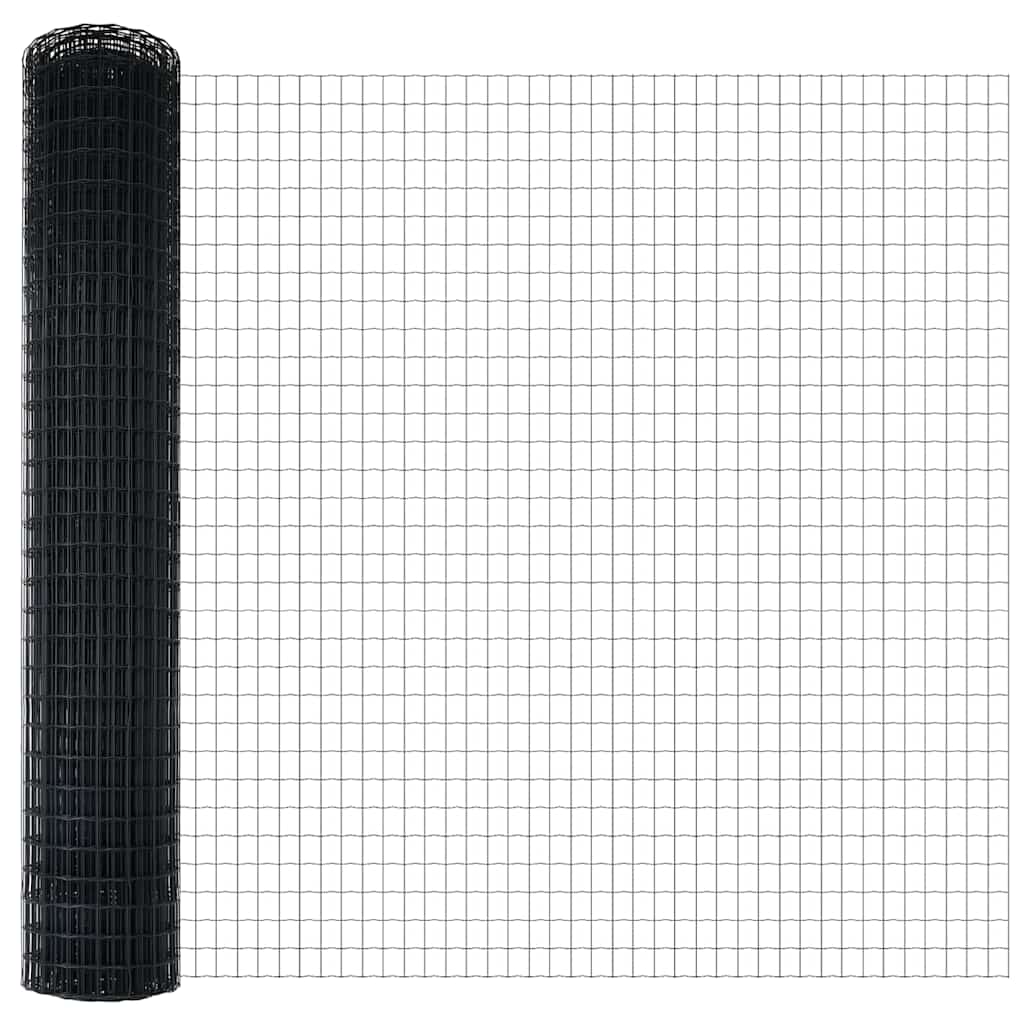 Európai Kerítés Szürke 1,5 x 10 m PVC-bevonatú vas