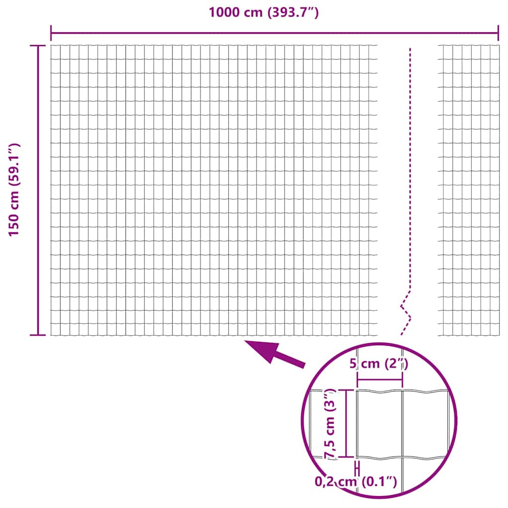 Európai Kerítés Szürke 1,5 x 10 m PVC-bevonatú vas