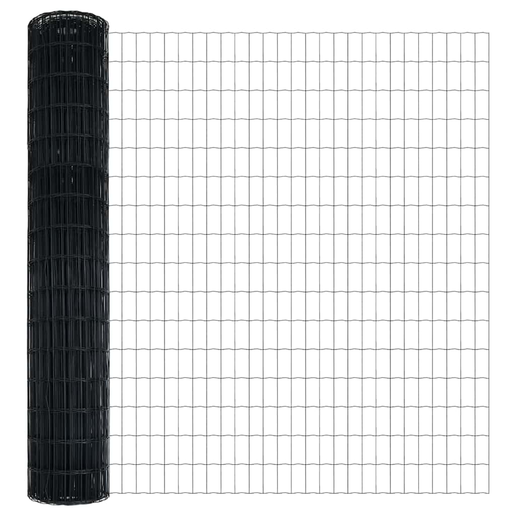 Európai Kerítés Szürke 1,6 x 10 m PVC-bevonatú vas