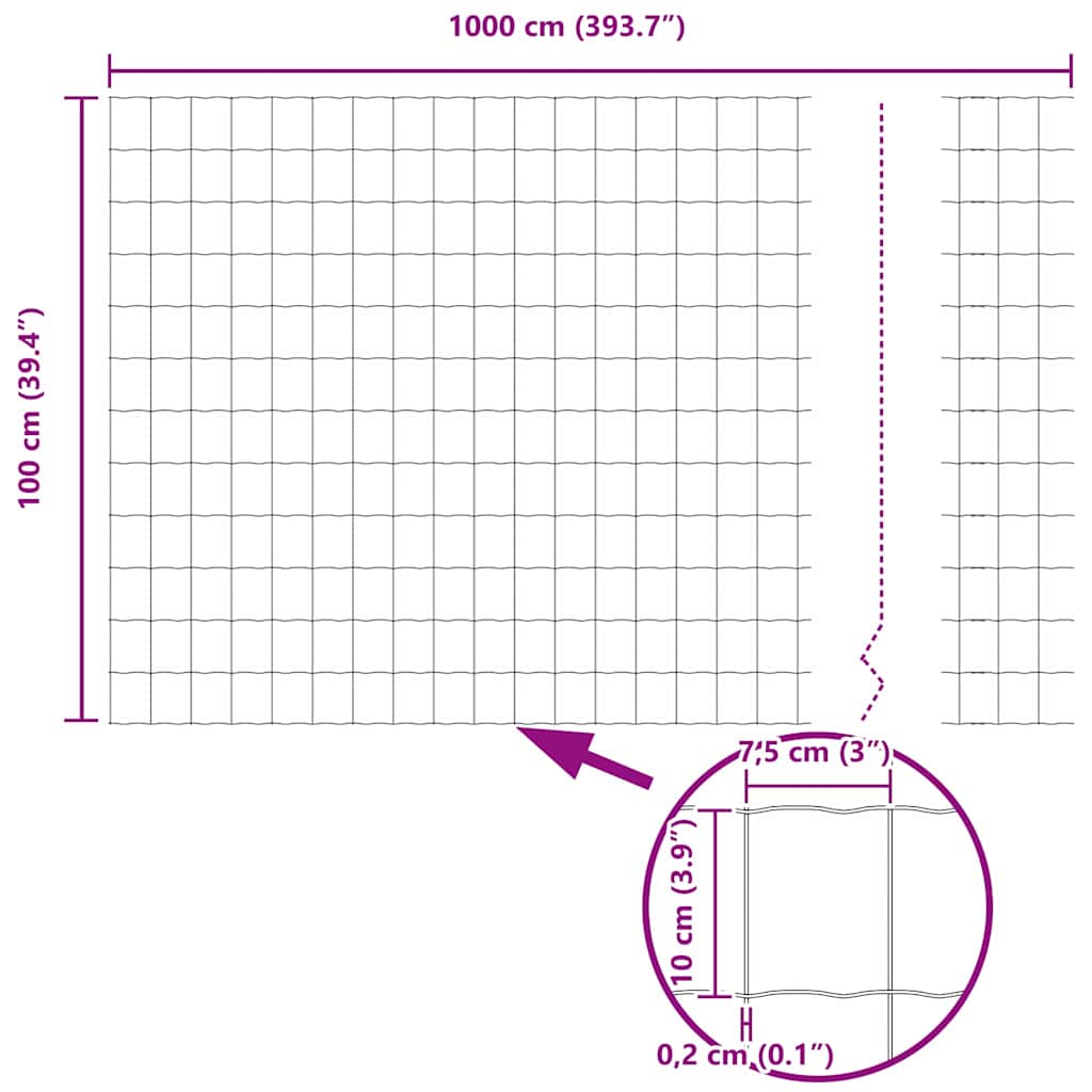 Európai Kerítés Szürke 1 x 10 m PVC-bevonatú vas